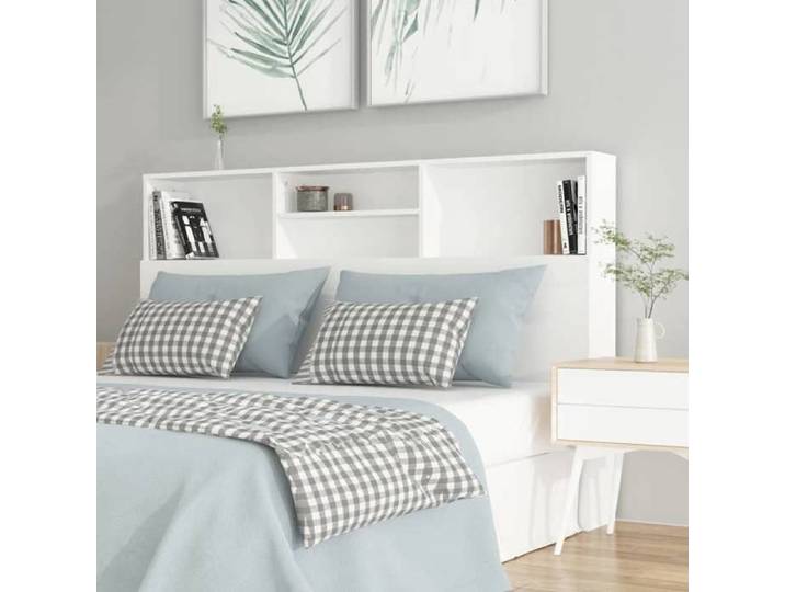 Armoire de tête de lit - VGEBY - Blanc - 160 cm - Armoire de tête de lit Blanc 160x19x103 5 cm 79875