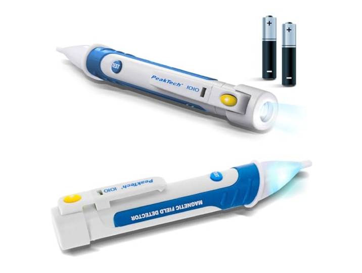 PeakTech Magneetveldtester/magneetvelddetector/magneettester met zaklamp PeakTech 1010, blauw-wit