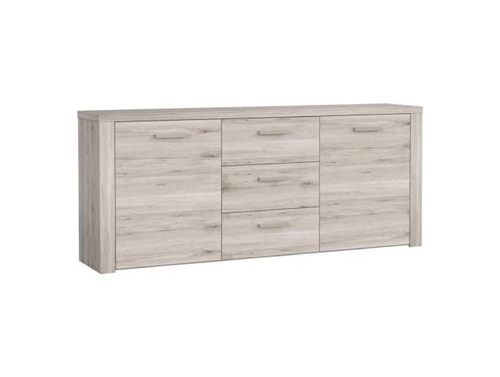 Forte Portland Kommode - 2 Türen und 3 Schubladen, Holzwerkstoff, Sandeiche