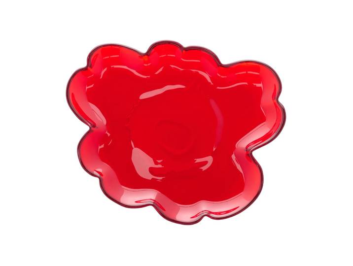 Marimekko Assiette en verre Unikko 20 cm Rouge