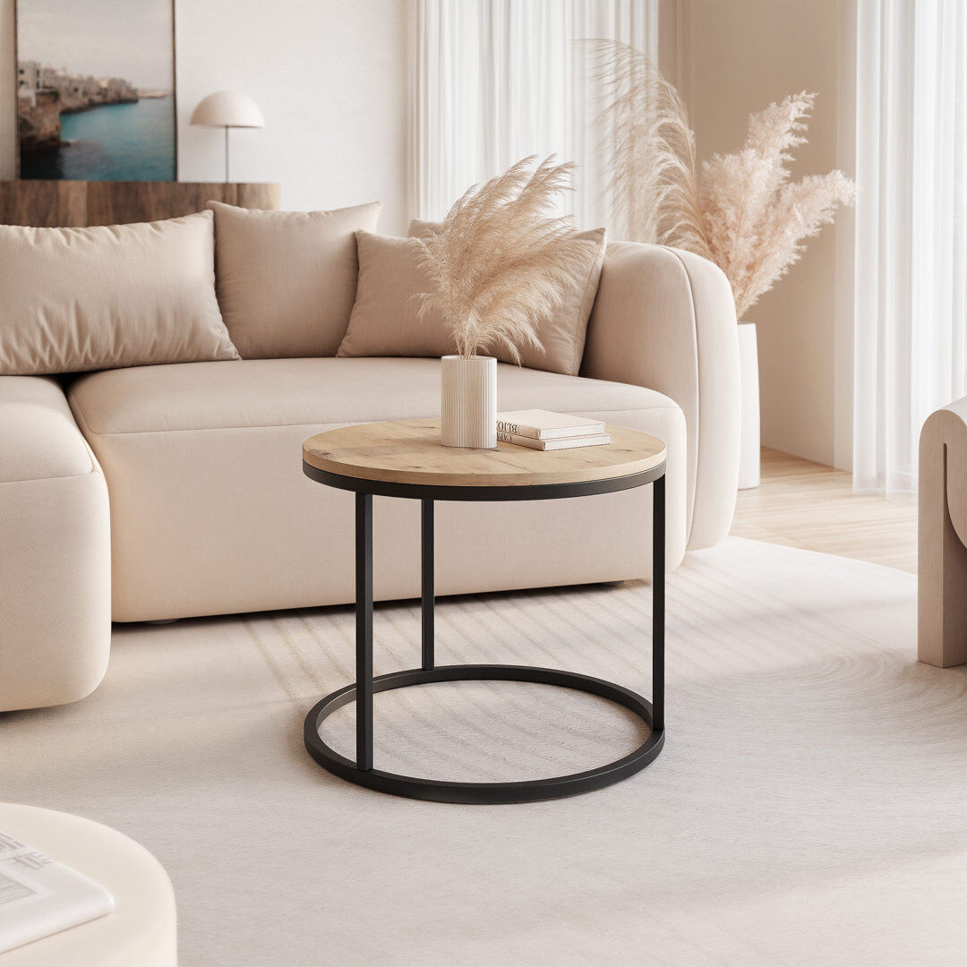 Idohome Coffee Table with Storage Artisan Oak/Black 42 cm H x 50 cm L x 50 cm W