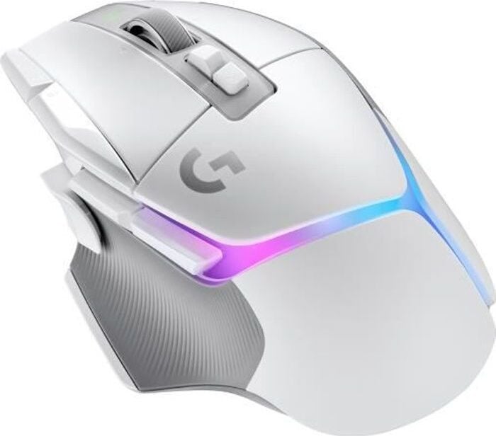 Logitech G502 X Plus draadloze gamingmuis met LIGHTFORCE optisch-mechanische schakelaars, wit