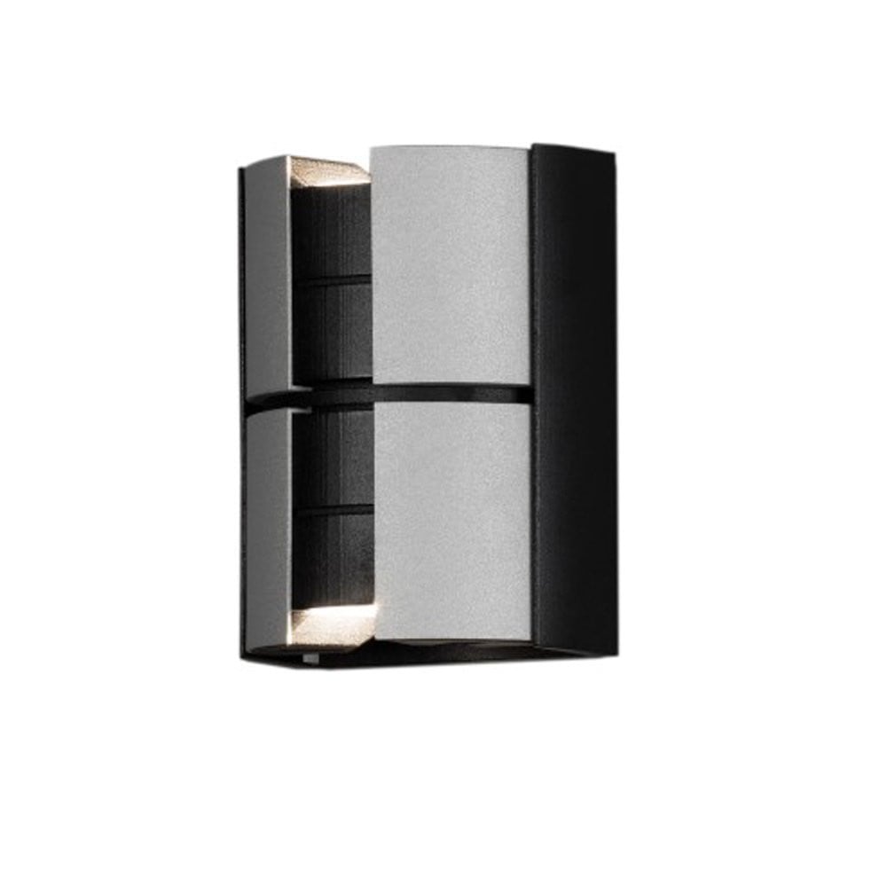 Konstsmide Vidar Buitenlamp Up-Down Wandlamp Zwart/Zilver met Dimbare LED