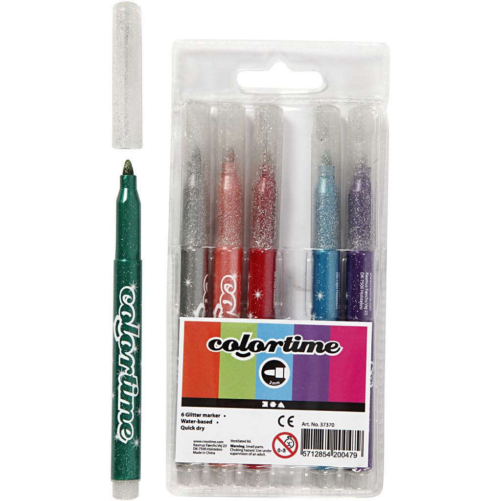 Creativ Company 37370 Balpen, 6 stuks, Meerkleurig, Rond
