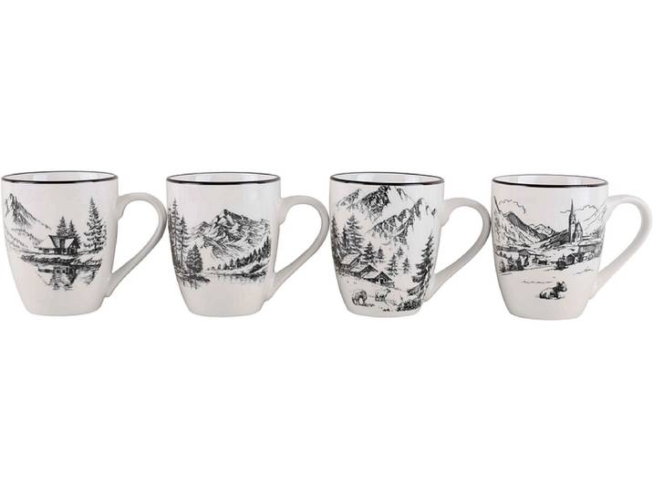 Set Kaffeebecher MOUNTAIN 2 10cl porzellan weiss 4-teilig