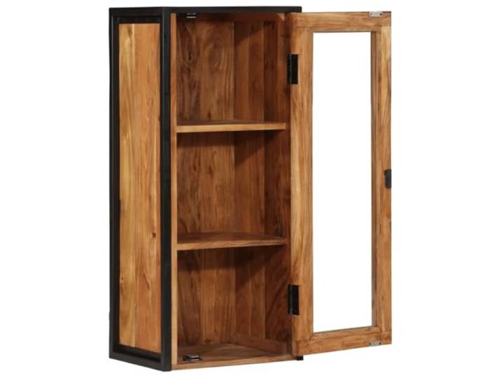 Bad-Wandschrank 40x30x90 cm Massivholz Akazie und Eisen 3 Fächer, Wandmontage, Akazienholz, Eisen, Badezimmer, Toilettenartikel, Badutensilien, Seife, Shampoo, Zahnpasta