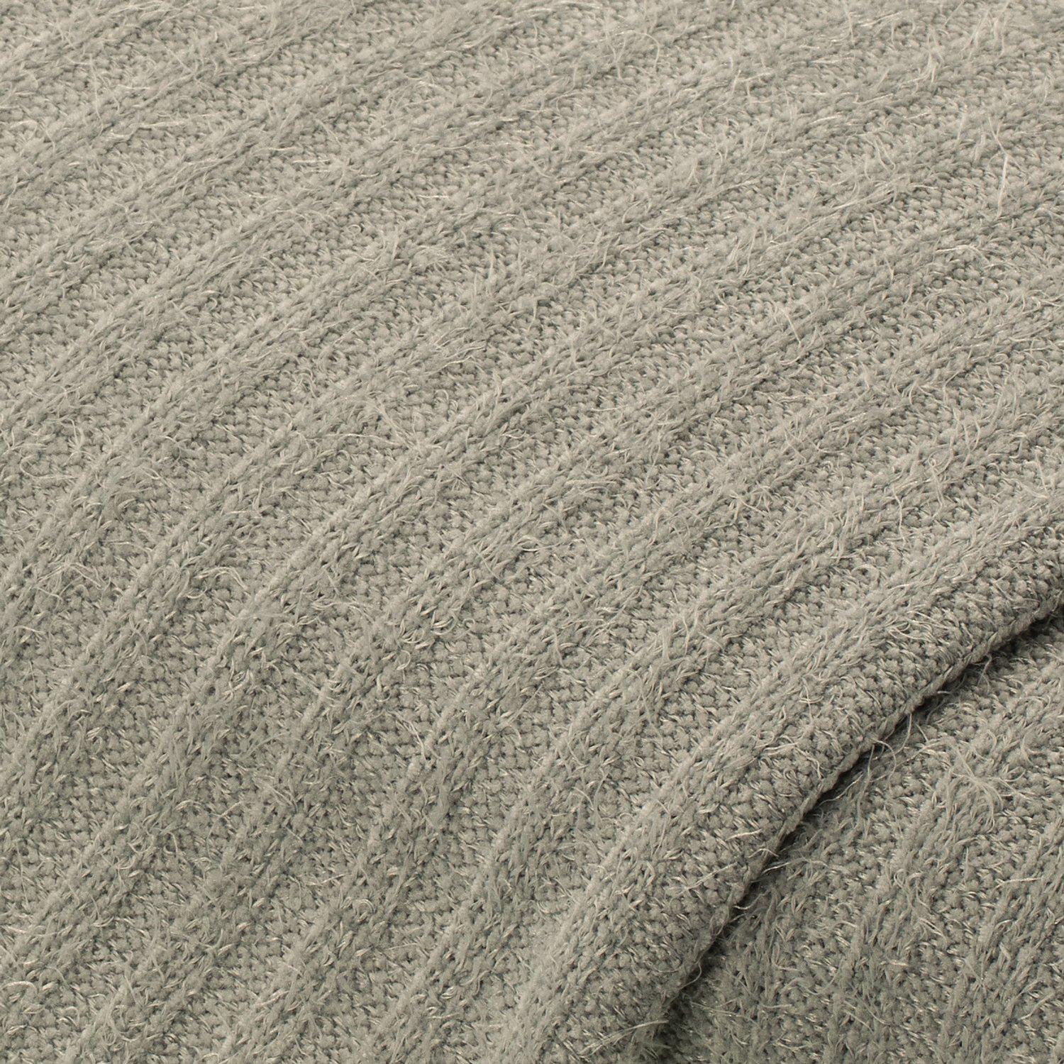 Strickstoff mit Fransen, grau