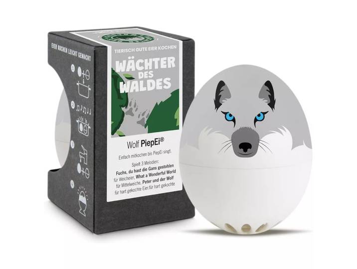 PiepEi - Singende Eieruhr Wolf, One Size, Grau