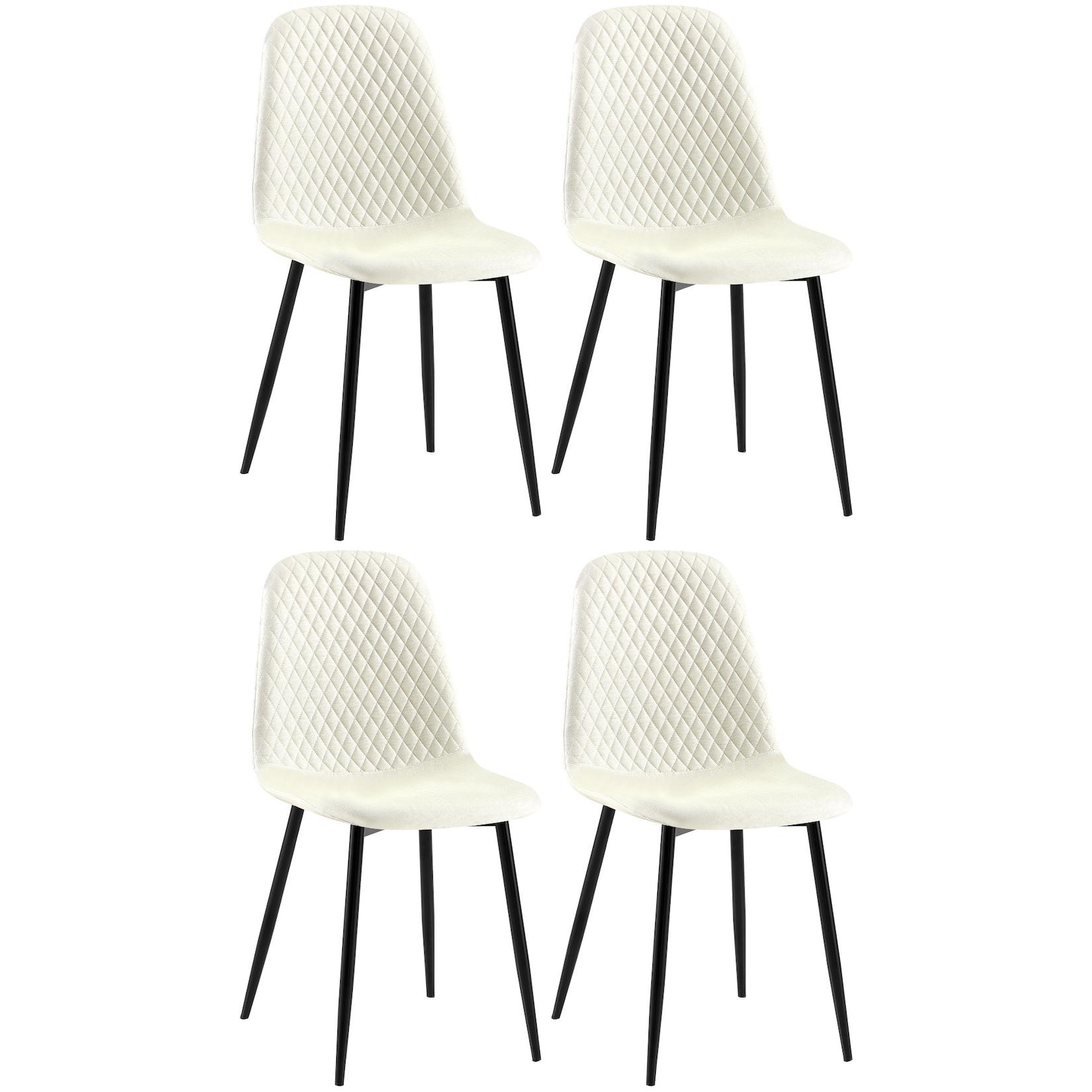 CLP 4er Set Stühle Giverny Stoff - Farbe: creme, Material: Stoff