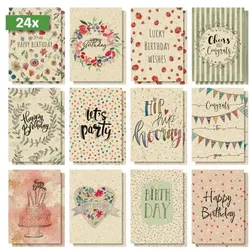 Sigel Geburtstags-Postkarten-Set »Happy Grassy Birthday«, 10.5x14.8 cm