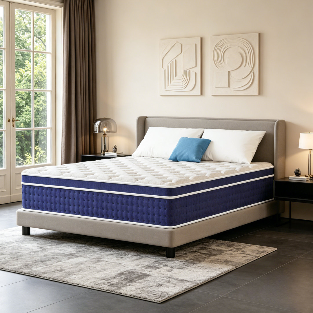 White Noise 36cm Pillow Top Memory Foam Pocket Sprung 5000 Mattress Small Double (4')
