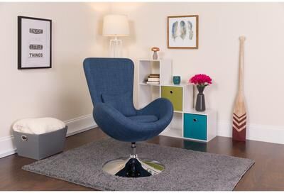 Flash Furniture LeatherSoft Swivel Side Reception Chair with Bowed Seat