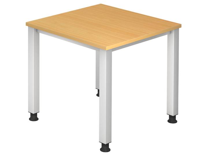 Schreibtisch Office buche Holz Höhenverstellbar B 80 T 80 cm - Material: Holzwerkstoff - Schreibtisch