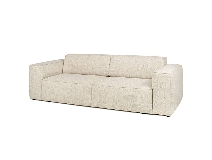 Schlafsofa Beige Webstoff Hevi 250 x 75 x 96cm mit Schlaffunktion Modern