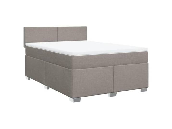 Makastle Boxspringbett mit Matratze Taupe 140x200 cm Stoff Taschenfederkern