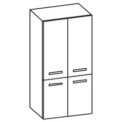 Artiqua 400 Midischrank, Oxid Hellgrau quer, 400-MTT-1-60-7183-721 400-MTT-1-60-7183-721