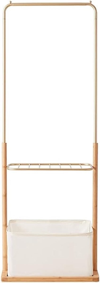 Beige staande kapstok en kledingrek voor in de hal, Hoogte: 166 cm
