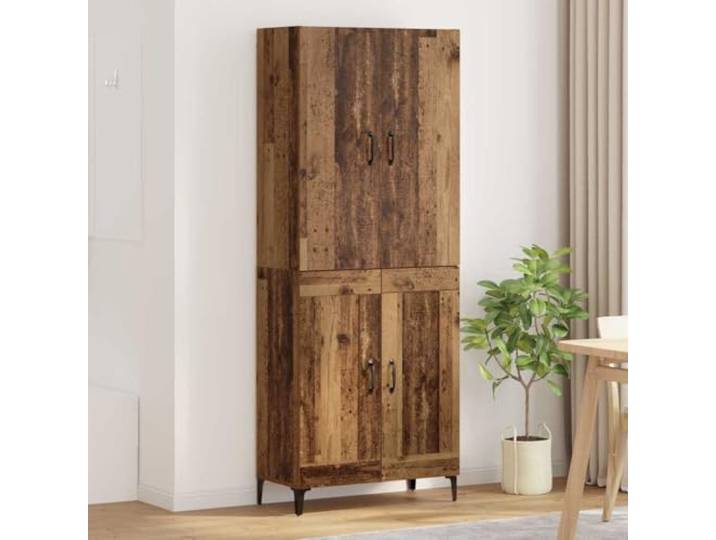 RJPLMFV Oberer Schrank aus Holz, 69,5 x 34 x 180 cm Holzwerkstoff, Scharniertüren, Bogengriffe, geräumige Aufbewahrung, einfache Reinigung