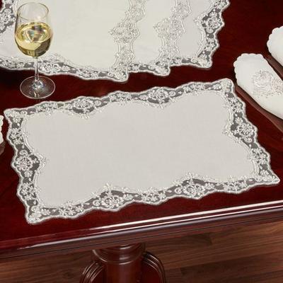 Touch of Class Evangelina Placemats Ivory Set of Four, Set of Four, Ivory