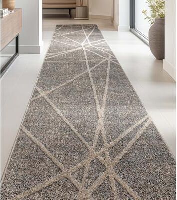 Well Woven Custom Size Runner Harlow Telas Modern Geometric Lines Soft Stair Rug