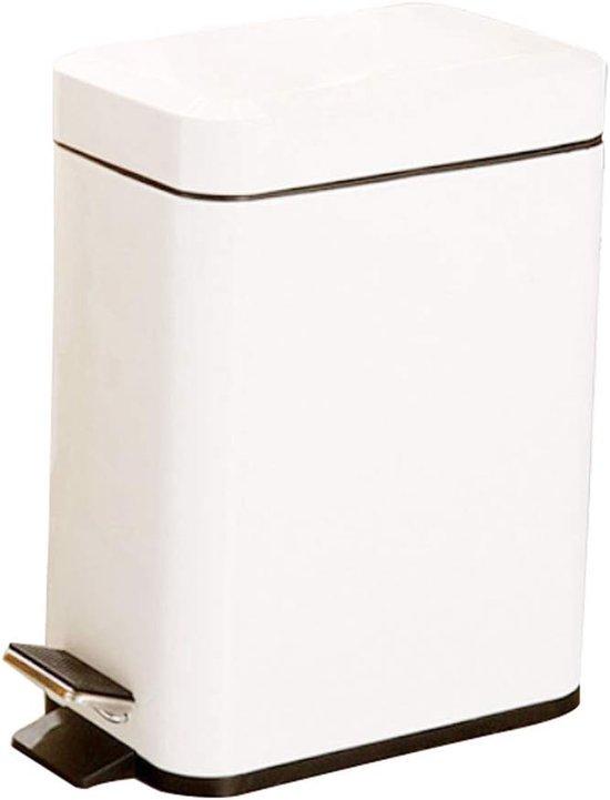 Famanu Abfalleimer - Soft-Close Deckel - 5L 16,5x34x39cm - Weiß