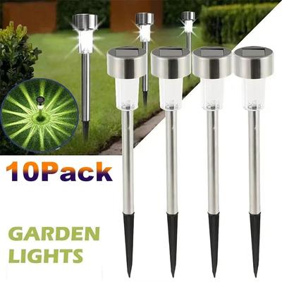 GlowBake Outdoor Solar Garden Lights, Waterproof LED Landscape Pathway Lamps For Yard, Lawn, Patio, And Backyard Decoration white