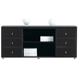 Büromöbel Büroschrank Aktenschrank PADOVA schwarz 660x1600x450mm Büro Ausstattung Homeoffice