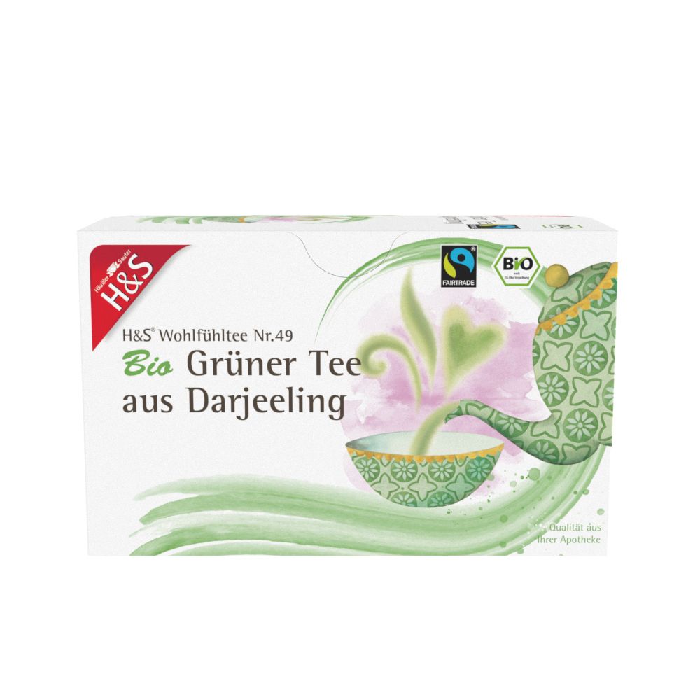 H&S Bio Grüner Tee aus Darjeeling Filterbeutel 20x2 g