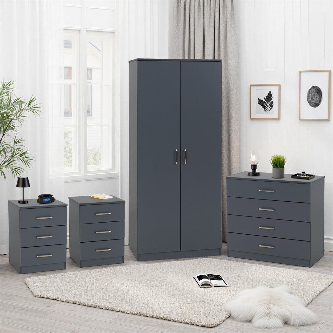 17 Stories Sumrah Piece Bedroom Set Grey