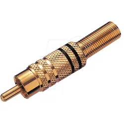 CSGM 6 SW - Cinchstecker, Farbcodierung schwarz, vergoldet