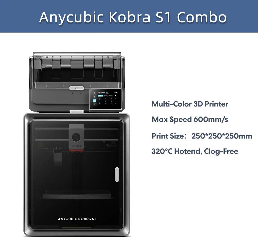 Kobra S1 Combo - FDM 3D-Drucker - Großer Bauraum 400×400×450 mm - WLAN - Düse 0,4 mm - Filament 1,75 mm - TFT-Touchscreen - SD-Karte - Grün