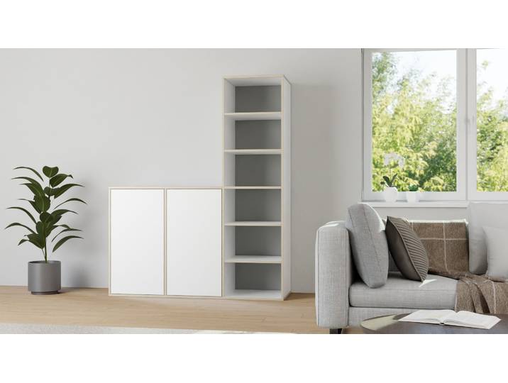 50 cm tiefes Regalsystem Multiplex Multiplex Weiß