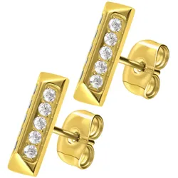 Titan Ohrstecker PYRAMIDE + EINGEFASSTE KRISTALLE