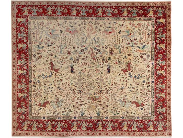 Täbriz Antik Teppich 293x344 Handgeknüpft Orientteppich Perserteppich