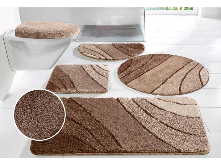 Badematte GOODPRODUCT Josie, Badvorleger, Badezimmer Teppich Gr. 7, blau (verlauf beige), H:20mm, Polyester, Badematten, Badematte, Badteppich, Badematten, rechteckig, rund & als 3-tlg. Set erhältlich