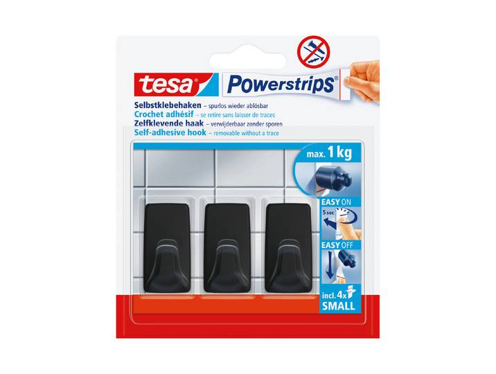 Powerstrips Haken small rechteckig schw.
