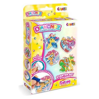 Craze DIAMONDZ Starter Set Stickers Galupy Unicorn - Diamond Painting Kinder Aufkleber Set, DIY Diam (56677)