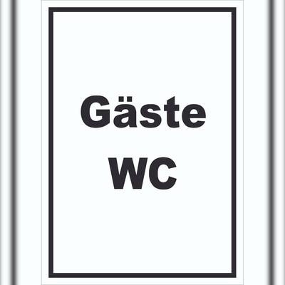 HB-Druck Gäste WC Schild mit Text Toilette hochkant A0 (841x1189mm)