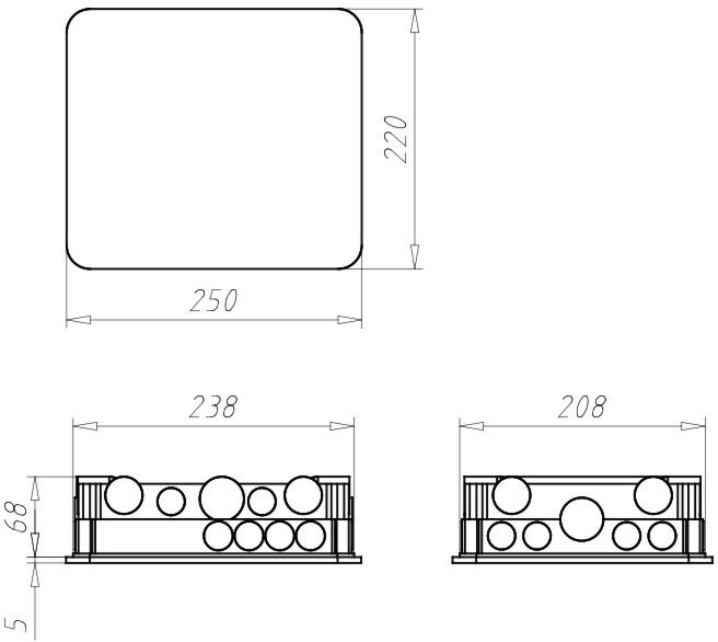 KAISER Boîte de compensation 1097-75 238 x 208 x 68 mm (1097-75)