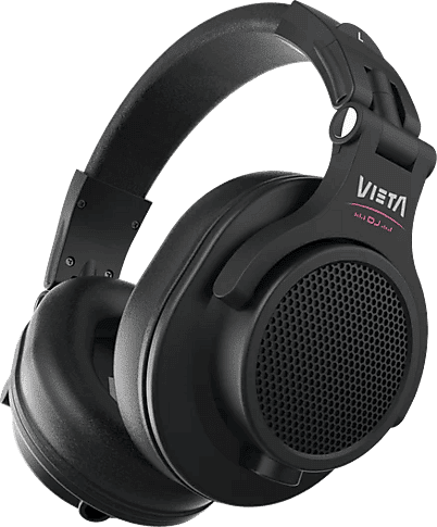 Auriculares DJ - Vieta Pro Halo, Driver neodimio 40 mm, Con cable de 3m, Funda incluida, Negro