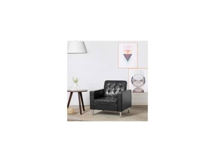 Fauteuil - alsa - Simili-cuir Noir - 75 x 70 x 75 cm - Confort Optimal - Design Élégant