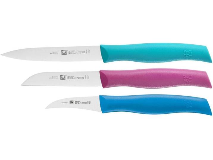 Kochmesser ZWILLING Twin 3-teilig , bunt (mehrfarbig), Edelstahl, Stahl, Kochmesser, Kochmesser