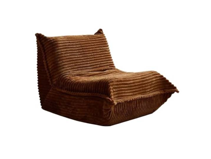 Xumh2024-3 Sitzsack Lazy Sofa-Stuhl for Schlafzimmer und Balkon, verstellbare Bodencouch, Einzel-Lounge-Sitz(Bruin)
