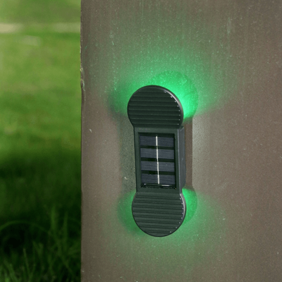Everyday Crate SolarGlow IP65 Solar Garden Lights Outdoor Waterproof LED Wall Lamp For Patio, Steps & Yard colorful Light