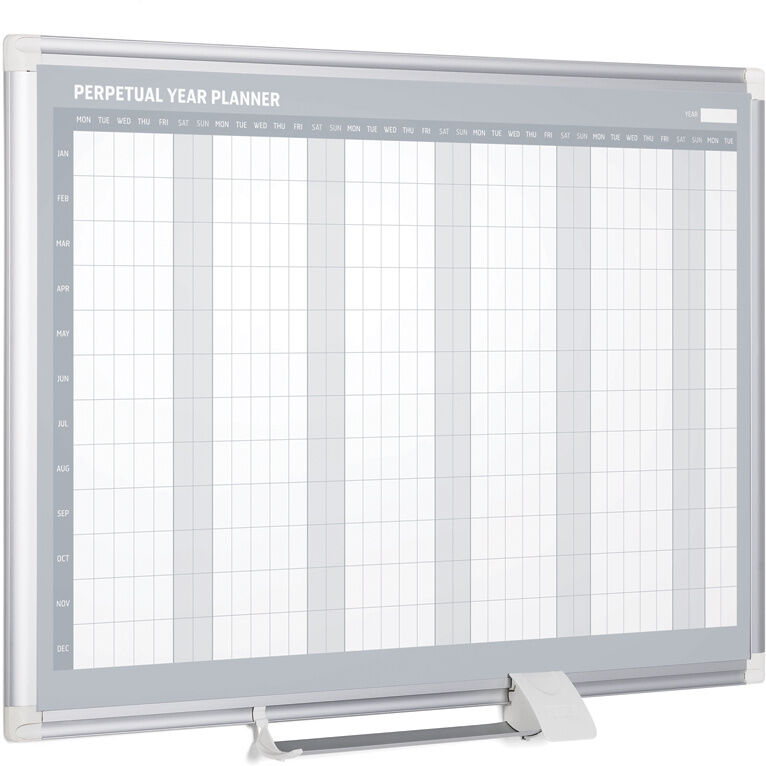 Bi-Office Jahresplaner an der Wand LUX, magnetisch, Tage, 900 x 600 mm
