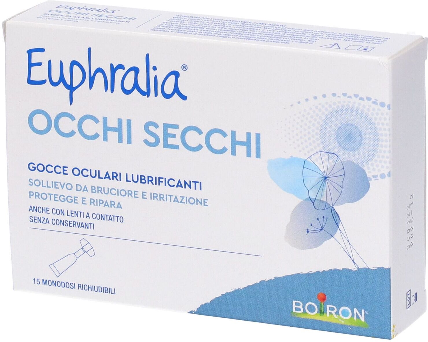 BOIRON Srl Euphralia Occhi Secchi Gocce Oculari 15 Monodose 0.5ml, Sollievo Occhi Secchi, Senza Conservanti, Idratante