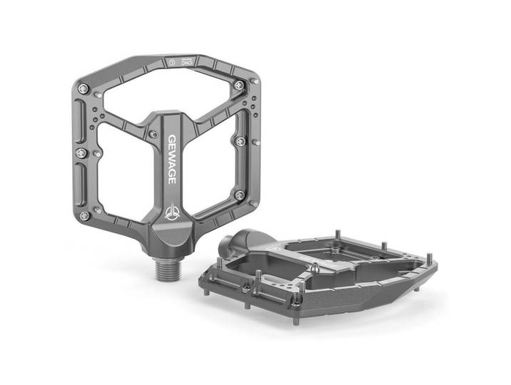 Fahrradpedale CNC Aluminium 3-fach-Lagersystem 9/16″ Chromoly, Grau, Metall, 10.4x1.5x11 cm, Freizeit & Co, Sport & Fitness, Fahrräder, Fahrradzubehör