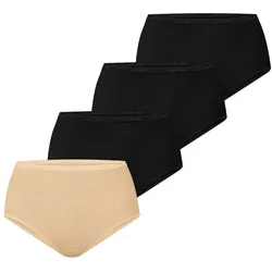 NUR DIE Damen Taillenslip Baumwolle 4er Pack
