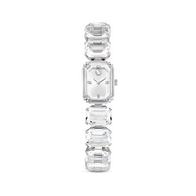 Quarzuhr SWAROVSKI "MILLENIA", silber (silberfarben, silberfarben), Armbanduhren, Damen, silberfarben, Quarzuhr, Armbanduhr, Damenuhr, Edelstahlarmband, analog, Swarovski-Kristalle