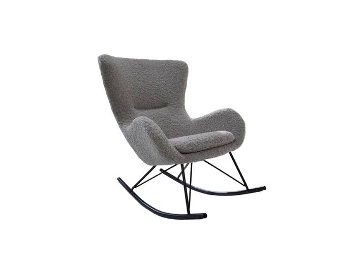 Design Schaukelstuhl „Luxury Swing“ Bouclé Grau Invicta Interiors